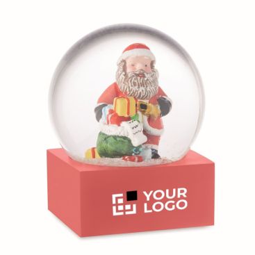 Bola de cristal con un Papá Noel dentro con base de poliresina