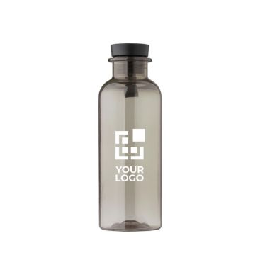 Botella de RPET con asa de goma y detalle de bambú 500ml