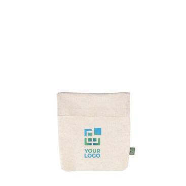 Bolsa térmica porta bocadillos de cáñamo con cierre de velcro 170 g/m2 en color caqui para eventos