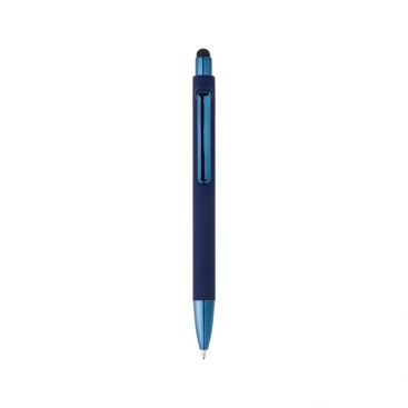 Bolígrafo lujoso con acabado mate y pintura brillante tinta azul color azul vista de impresión