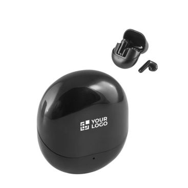 Auriculares inalámbricos con 12h de duración de la batería y BT 5.3 con caja circular en color blanco o negro