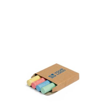 4 tizas de colores que van suministradas en una caja artesanal