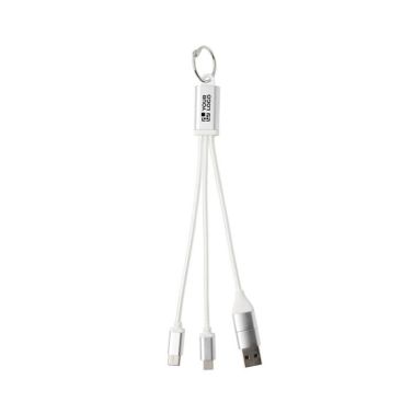 Cable de carga 4 en 1 de aluminio reciclado con llavero incluido