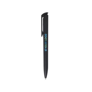 Bolígrafo de plástico reciclado y punta de acero inoxidable tinta azul