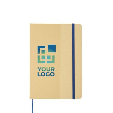 Libreta de tapa de cartón reciclado con elástico A5 hojas a rayas