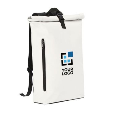 Mochila roll-top para portátil de suave PU con cierre de hebilla 15''