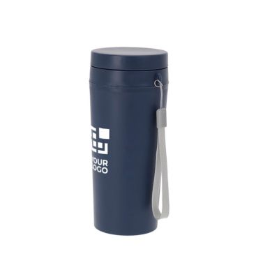 Vaso térmico de transporte con tapón de rosca y asa de tela 320ml