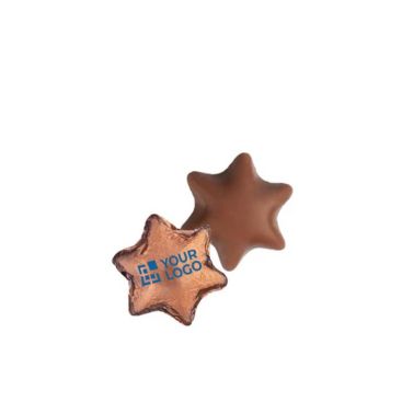 Chocolate en forma de estrella en embalaje individual personalizable 4g