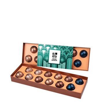 Cofre de 12 bombones de chocolate belga de varios sabores