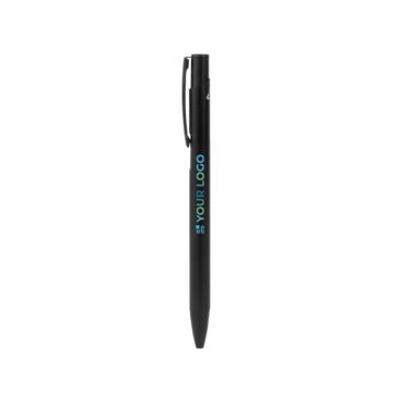 Bolígrafo de aluminio reciclado con acabado mate unicolor y tinta azul