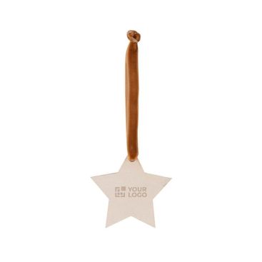 Adorno en forma de estrella de navidad con cinta de terciopelo