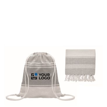 Set de mochila de cuerdas con pareo a juego rayado 180 g/m2