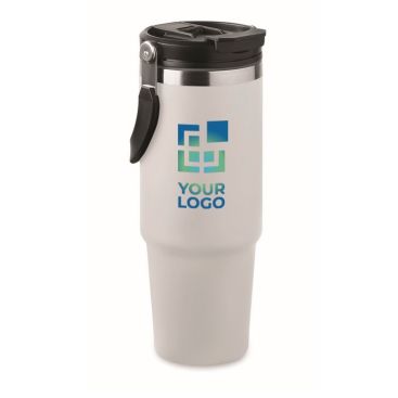 Vaso de doble pared con pajita, boquilla y asa de transporte 850ml