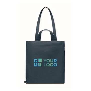 Bolsa de la compra de asas cortas con bolsillo lateral 380 g/m2