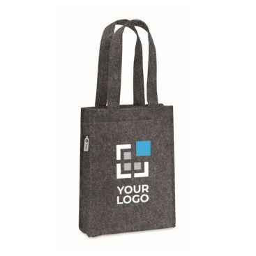 Bolsa pequeña de fieltro RPET con fuelle y asas cortas