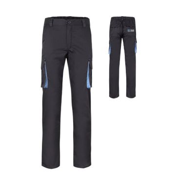Pantalón de trabajo elástico multibolsillos en tono bicolor 240 g/m2 