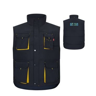 Chaleco laboral multibolsillos de poliéster con cremallera 120 g/m2 