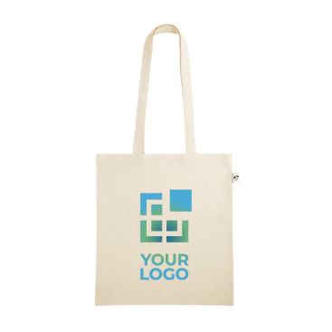 Bolsa para la compra de algodón orgánico con asas largas 140 g/m2