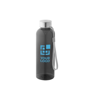 Botella de RPET con acabado translúcido y tapa de acero 600ml