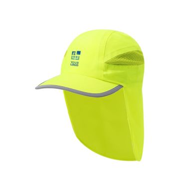 Gorra fluorescente ajustable y transpirable con solapa trasera