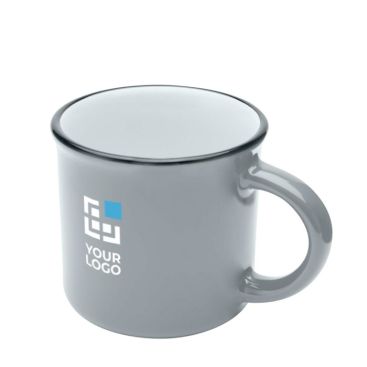 Taza de cerámica vintage con borde en color negro 240ml