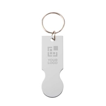 Llavero de aluminio reciclado de una pieza con moneda para carro