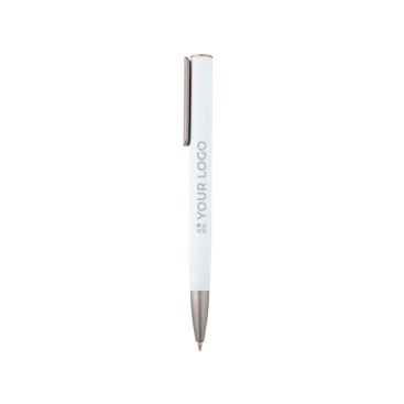 Bolígrafo de aluminio reciclado con clip de plástico tinta negra vista principal