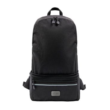 Mochila de poliéster reciclado repelente al agua BrandCharger color negro vista de impresión