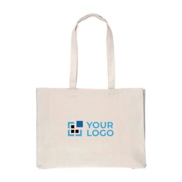 Bolsa de la compra de algodón natural Oeko-Tex® con fuelle 280 g/m2