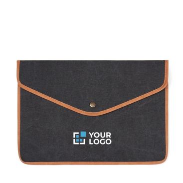Funda para portátil de lona reciclada con bordes de color 16''