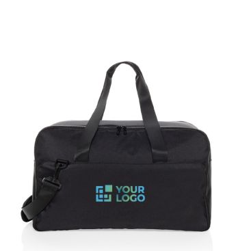 Bolsa de fin de semana con compartimento para PC 15” Swiss Peak color negro vista de impresión