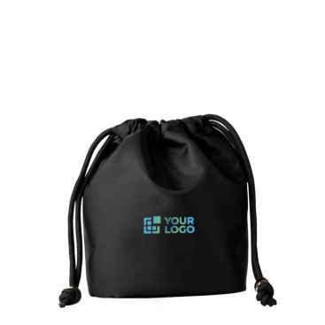 Bolsa pequeña de nylon con elegante cierre de cordones negros