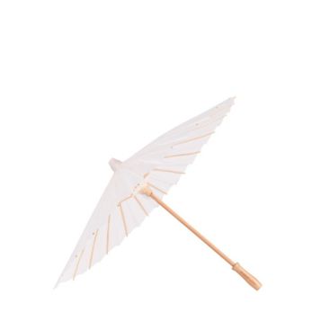 Elegante paraguas de papel blanco personalizable ideal para bodas