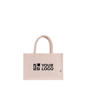 Bolsa pequeña de algodón reciclado para personalizar con asa corta