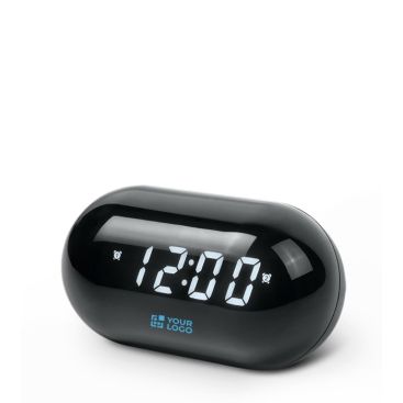 Radio reloj redondo y compacto con pantalla digital para la hora