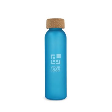 Botella de vidrio reciclado esmerilado con tapón de corcho 500ml