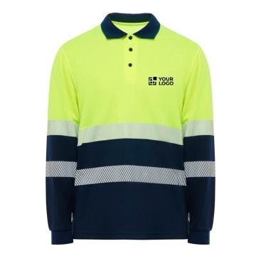 Polo laboral técnico alta visibilidad manga larga 170 g/m2 Roly Vega LS 