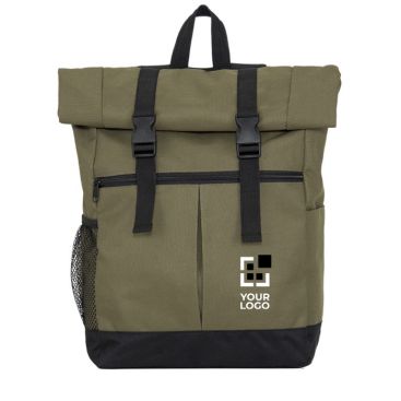 Mochila de poliéster 900D con tapa enrollable y cintas de cierre