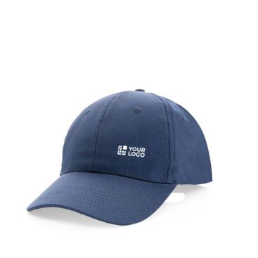 Gorra de algodón reciclado 6 paneles con cierre de velcro 190 g/m2