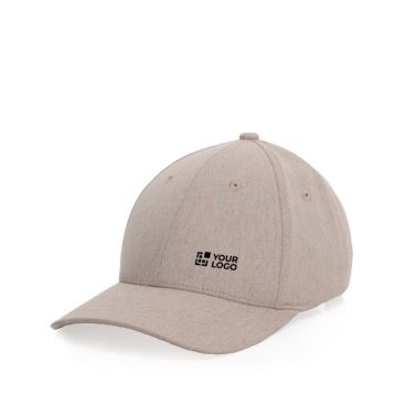 Gorra de algodón reciclado 6 paneles con tejido jaspeado 200 g/m2