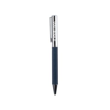 Bolígrafo roller giratorio de latón y RPET personalizable tinta azul