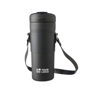 Botella térmica de acero inoxidable con funda y correa 730ml