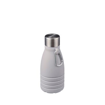 Botella de silicona plegable con tapa de acero y mosquetón 550ml