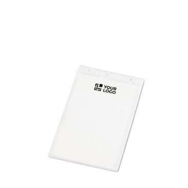 Identificador vertical plástico con agujeros de mosquetón 11x17cm