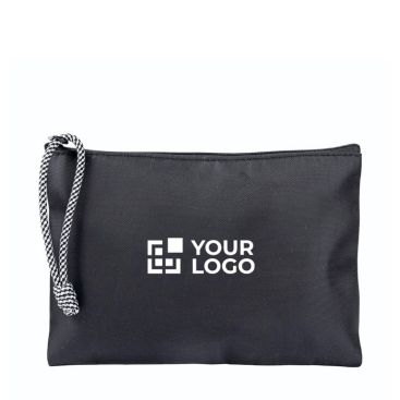 Neceser de nylon con cordón bicolor en la tirador 240 g/m2