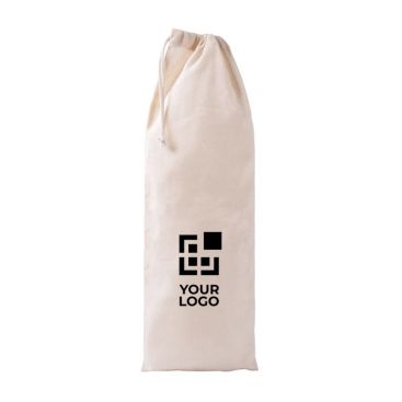 Bolsa para pan baguette de algodón reciclado con cierre de cordón
