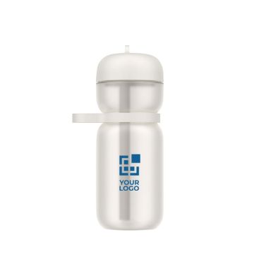 Botella deportiva de plástico con tapa abatible y pajita 600ml Mepal
