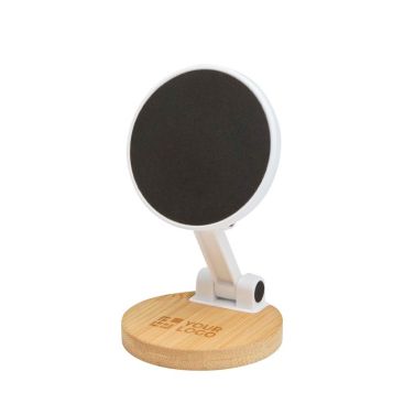 Soporte plegable magnético para teléfono con base de bambú