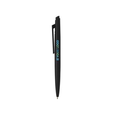Bolígrafo de plástico reciclado con diseño minimalista tinta negra
