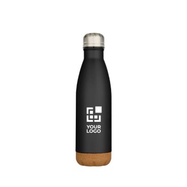 Botella de acero inoxidable de doble pared con base de corcho 500ml